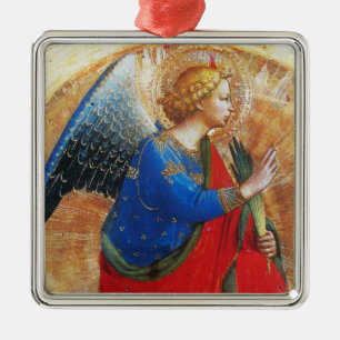 ORNAMENTO DE METAL ÂNGULO DOURADO VERMELHO E AZUL