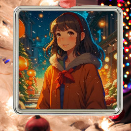 Ornamento De Metal Ani-mágico Anime Pun de Natal