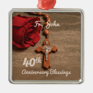 Ornamento De Metal Aniversário da classificação do padre 40th