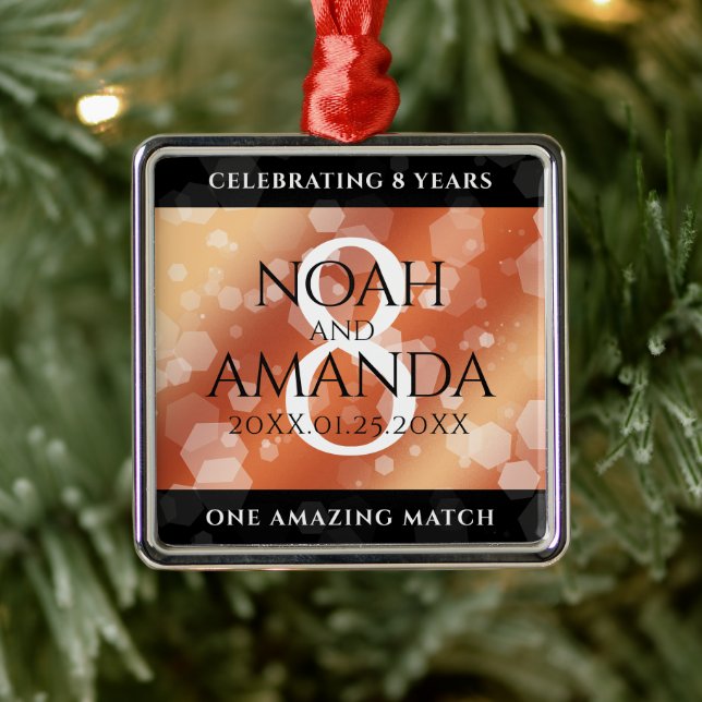 Ornamento De Metal Aniversário de Casamento de Bronze Elegante (Árvore)