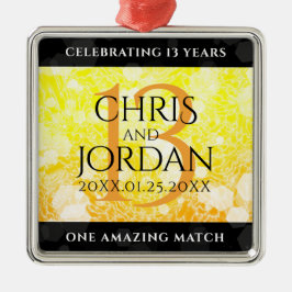 Ornamento De Metal Aniversário de Casamento de Citrina de 13 Elegante