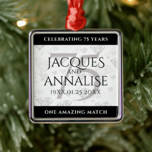 Ornamento De Metal Aniversário de Casamento de Diamante Elegante 75