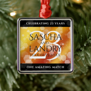 Ornamento De Metal Aniversário de Casamento Imperial Topaz