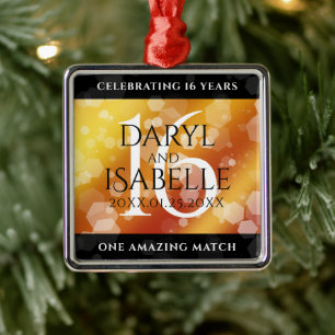 Ornamento De Metal Aniversário de Casamento Topaz do Ouro 16