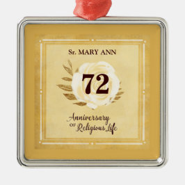 Ornamento De Metal Aniversário personalizável da freira religiosa