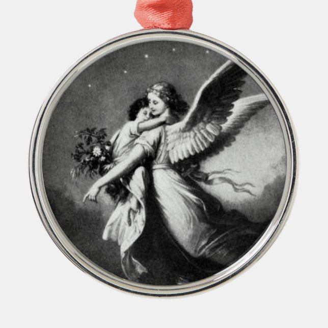 Ornamento De Metal Anjo-da-guarda na noite (Frente)