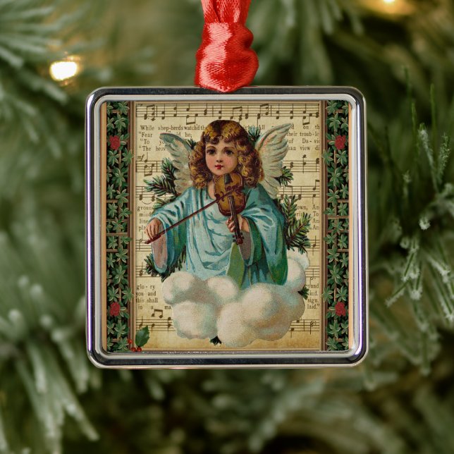 Ornamento De Metal Anjo de Natal com Violino (Árvore)
