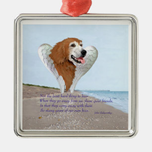 Ornamento De Metal Anjo do Golden Retriever