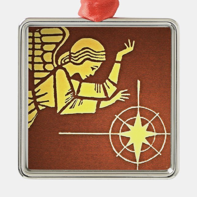 Ornamento De Metal Anjo do Natal (Frente)