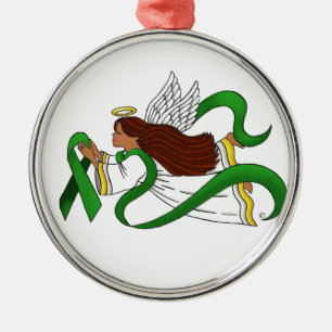 Ornamento De Metal "Anjo étnico da fita verde"