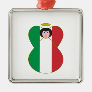Ornamento De Metal Anjo italiano da bandeira