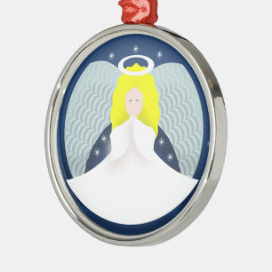 Ornamento De Metal Anjo Natal com Asas
