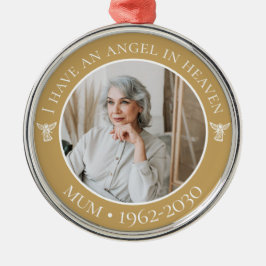 Ornamento De Metal Anjo no Céu Foto Memorial da Mamãe