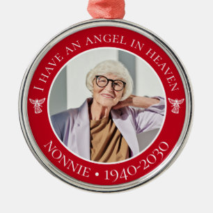 Ornamento De Metal Anjo no Céu Memorial Foto Nonnie
