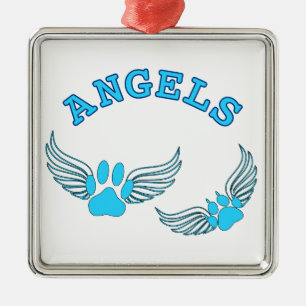 Ornamento De Metal Anjo Pet Pws De Azul