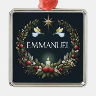 Ornamento De Metal anjos de Natal Emmanuel