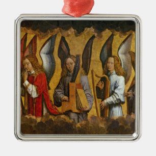 Ornamento De Metal Anjos que jogam instrumentos musicais