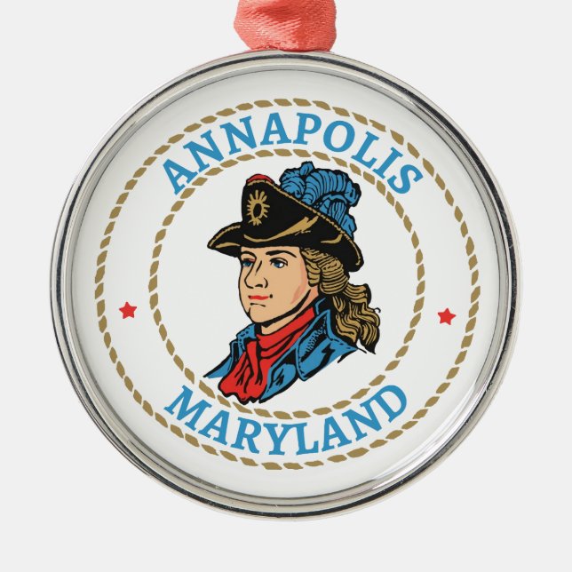 Ornamento De Metal Annapolis Maryland Colonial (Frente)