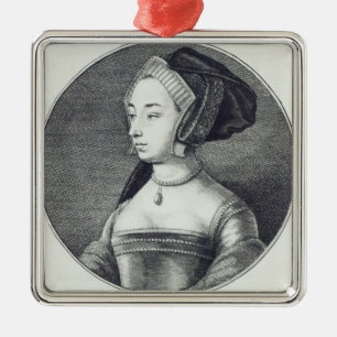 Ornamento De Metal Anne Boleyn, gravada por Wenceslaus Hollar, 1649