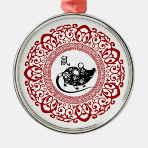 Ornamento De Metal Ano Chinês do Presente do Rato