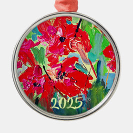 Ornamento De Metal Ano das Papoulas