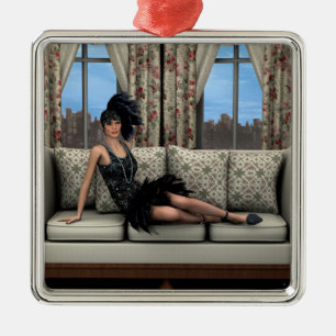 Ornamento De Metal Anos 20 e 30 Vintage Retro Roaring Twenties