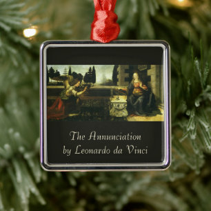 Ornamento De Metal Anunciação do Senhor de Leonardo da Vinci