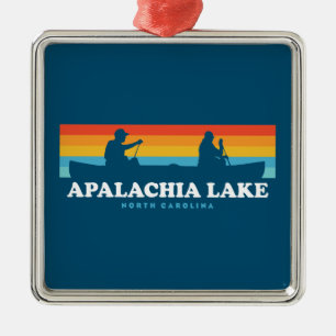 Ornamento De Metal Apalachia Lake North Carolina Canoe