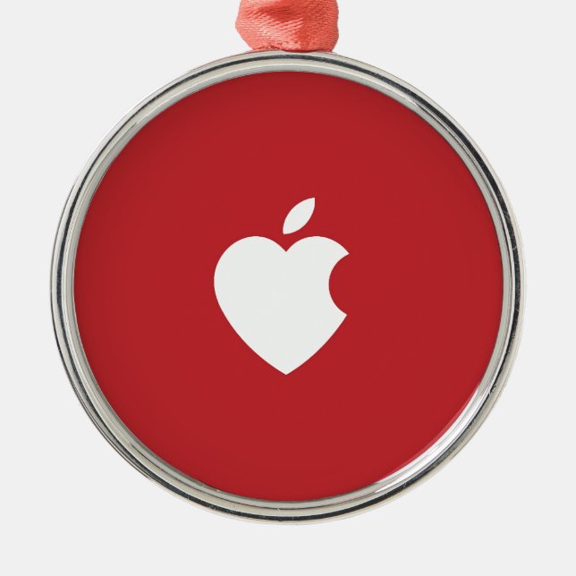 Ornamento De Metal Apple ama (Frente)