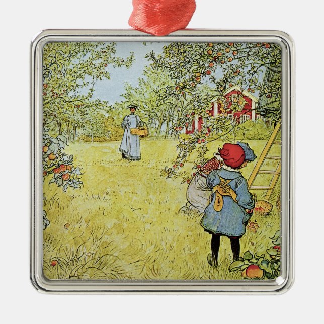 Ornamento De Metal Apple colhe (Frente)