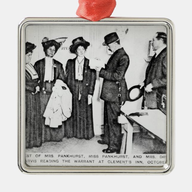 Ornamento De Metal Apreensão da Sra. Pankhurst (Frente)