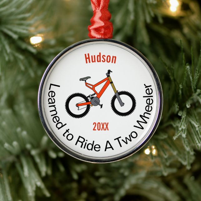 Ornamento De Metal Aprendi a andar duas rodas (Árvore)
