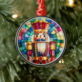 Ornamento De Metal Apresentação de Natal Personalizada em Vidro Color