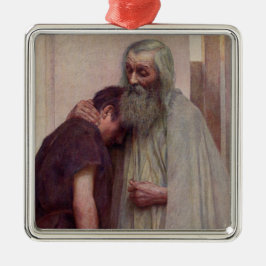 Ornamento De Metal Aproximação de casa (Pai e Filho)