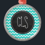 Ornamento De Metal Aqua Color Chevron; Vintage Chalkboard<br><div class="desc">Vocês vão adorar este design de quadro elegante e vintage com Aqua Color Chevron; design de padrão zag zag! Convidamo-lo para nossa loja, Chá de fraldas Boutique, para ver este design de quadro negro legal em muitos mais produtos personalizáveis excelentes, incluindo os convites para Bebê e presentes para bebês e...</div>