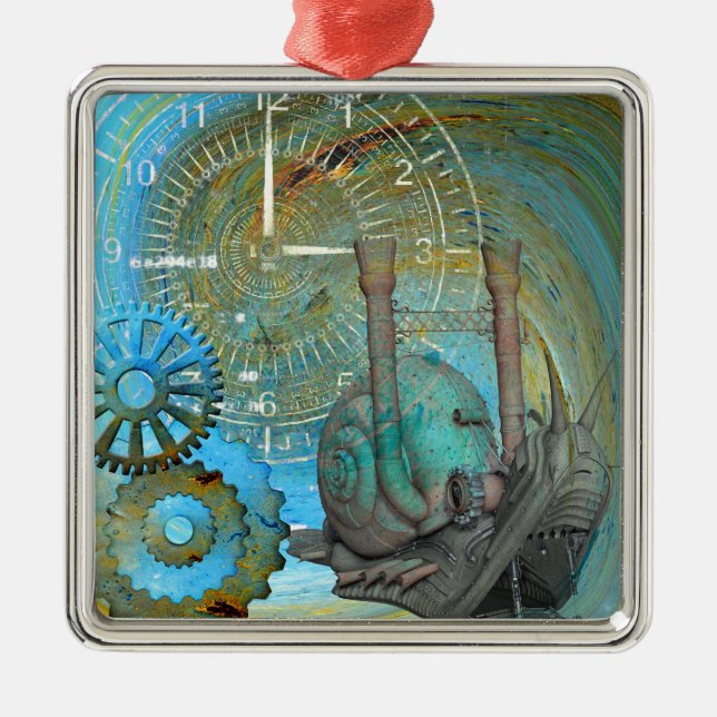 Ornamento De Metal Aqua Steam Snail Traveler (Frente)