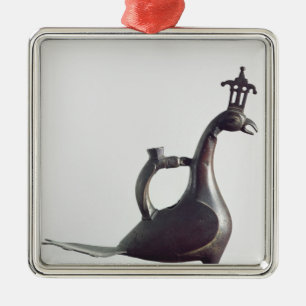 Ornamento De Metal Aquamanile sob a forma de um pavão