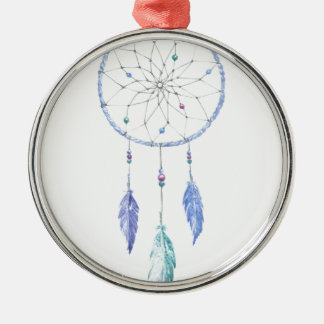 Ornamento De Metal Aquarela Dreamcatcher com 3 penas