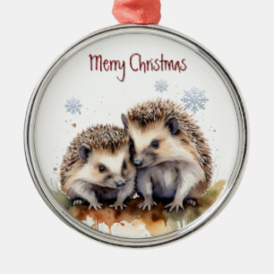 Ornamento De Metal Aquarela Hedgehog Arte Animal