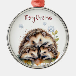 Ornamento De Metal Aquarela Hedgehog Arte Animal