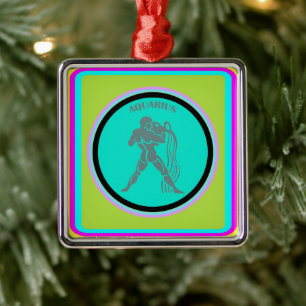 Ornamento De Metal Aquarius Ornament