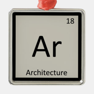 Ornamento De Metal Ar - Símbolo da Tabela Periódica da Química Arquit