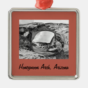 Ornamento De Metal Arco de Natal da Lua de Honeymoon com estrutura me