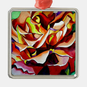 Ornamento De Metal Arco-íris Arco-Íris Rosa com aquarela