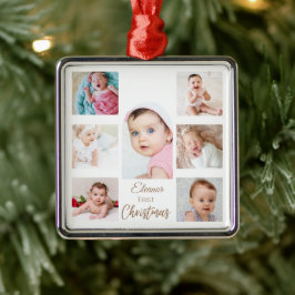 Ornamento De Metal Arco Minimalista Menina Bebê Primeiro Natal