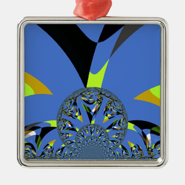 Ornamento De Metal Arcos legal com Esferas Fractais Design de Arte (Frente)