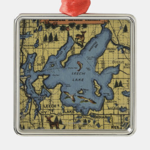 Ornamento De Metal Área do lago Leech, Minnesota - grandes cenas da