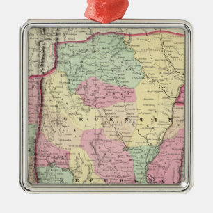 Ornamento De Metal Argentine Republic, pimentão, Uruguai & Paraguai