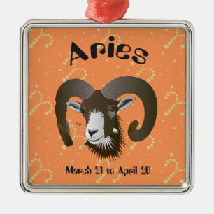Ornamento De Metal Aries March 21 to abril 20 alfaia
