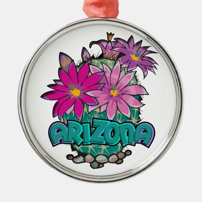 Ornamento De Metal Arizona Cactus Ornament (Frente)